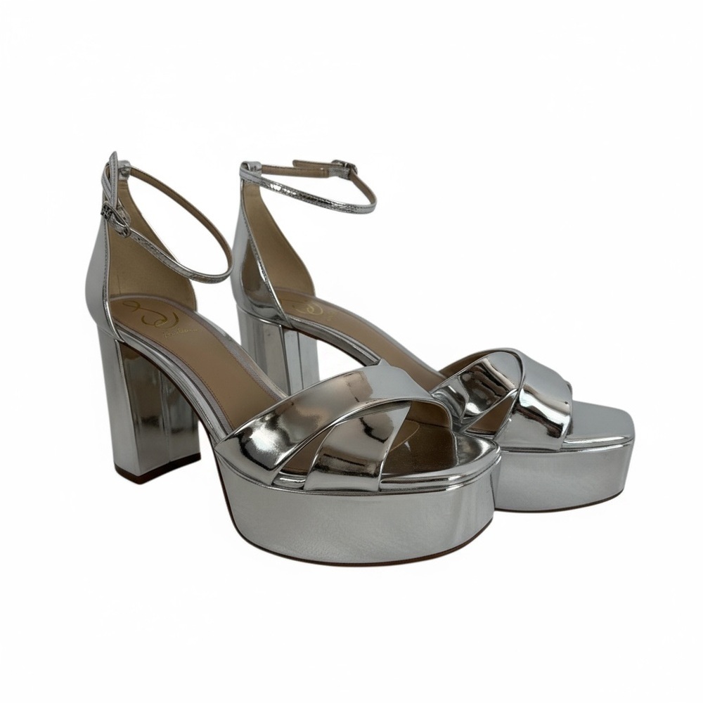 Sam Edelman Silver Metallic Platform Sandals